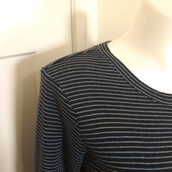 Vintage America Size Large Striped Top Blue Crew - Picture 5 of 7